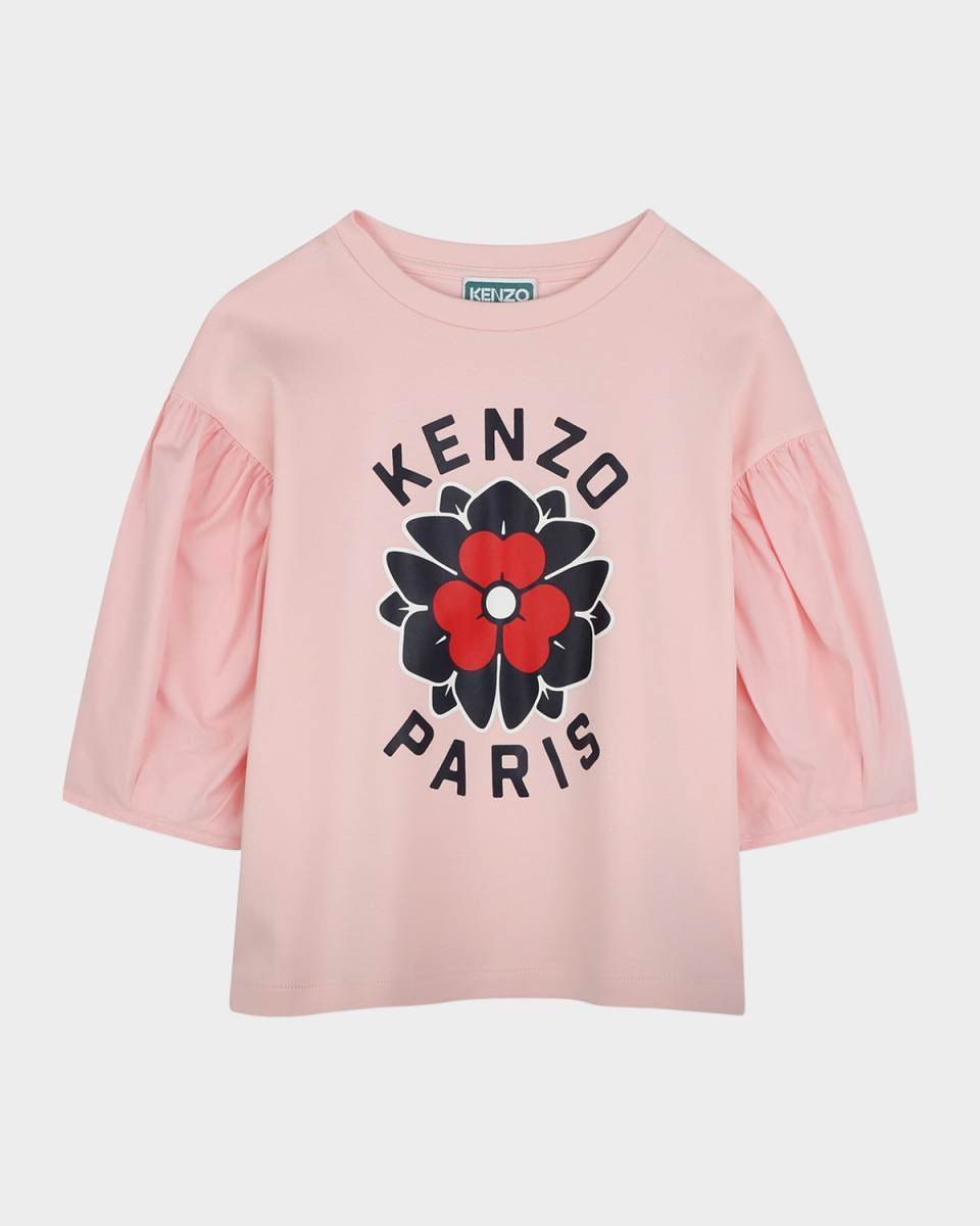 Girl's Floral Logo-Print T-Shirt, Size 2-4